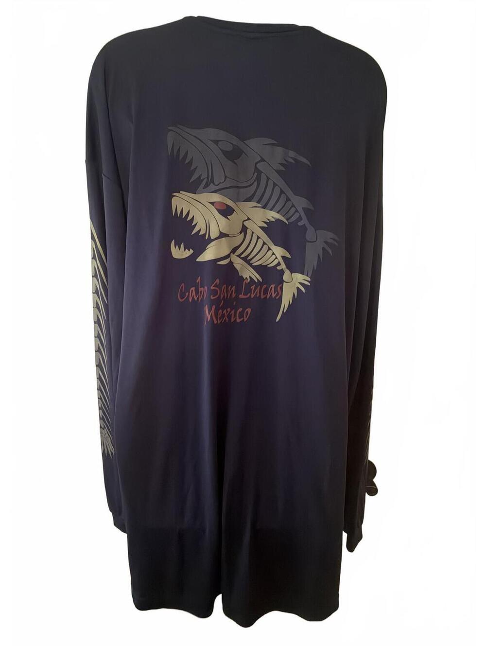 NWOT Cabo San Lucas Mexico Graphic UV Long Sleeve Shirt Navy 5XL